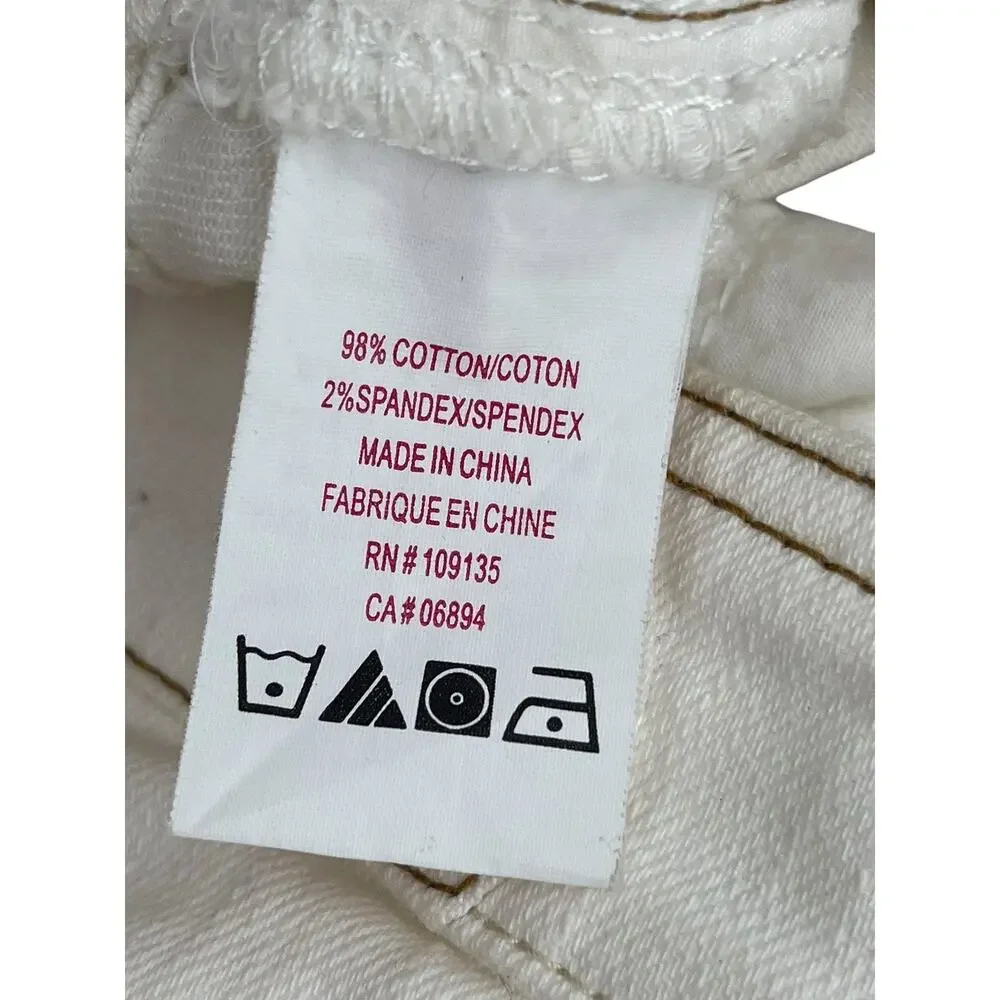 Vintage Y2K Apple Bottom Jeans Mini Skirt Embroidered White Denim Size 7 / 8